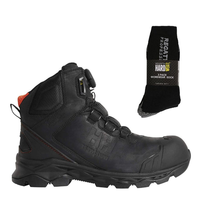 Helly Hansen Oxford 78401 Special Offer Boots Plus Regatta Socks Bundle#colour_black