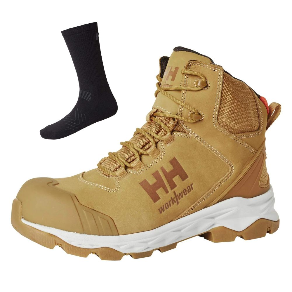 Helly Hansen Special Offer Oxford 78403 Pack - Helly Hansen Oxford Mid Composite Toe Cap S3 Safety Boots + 3 Pairs Helly Socks#colour_new-wheat