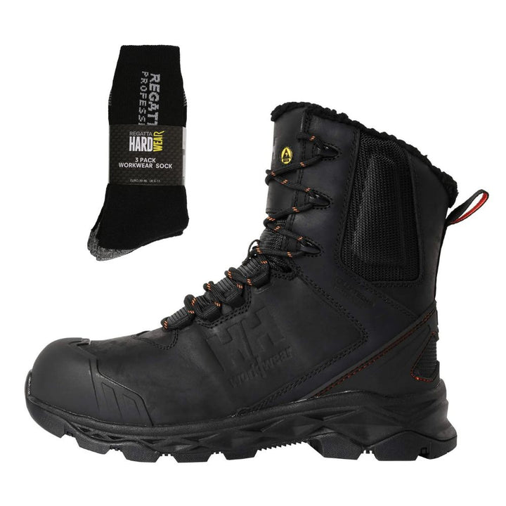 Helly Hansen Special Offer Oxford 78405 Pack - Helly Hansen Oxford Insulated Tall Composite Toe Cap Winter Safety Boots + 3 Pairs Work Socks#colour_black