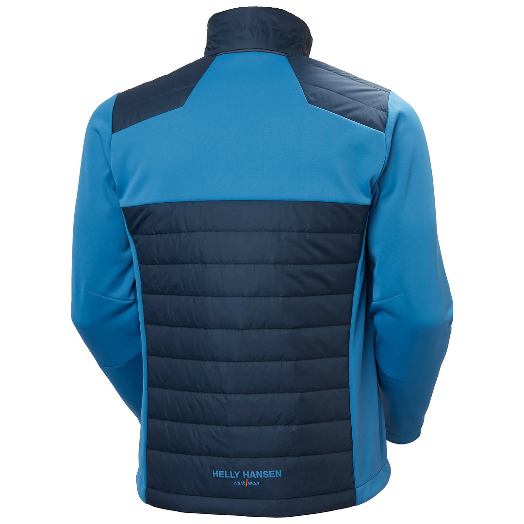 Helly Hansen Oxford Hybrid PrimaLoft Insulated Recycled Content Jacket 73370 Navy/Stone Blue — Back View 