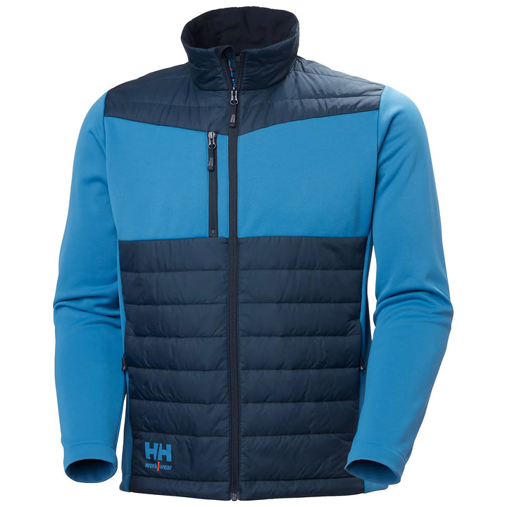 Helly Hansen Oxford Hybrid PrimaLoft Insulated Recycled Content Jacket 73370 Navy/Stone Blue — Hero 