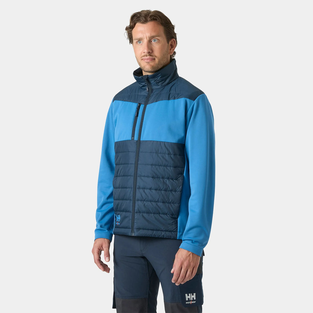 Helly Hansen Oxford Hybrid PrimaLoft Insulated Recycled Content Jacket 73370 Navy/Stone Blue — Worn on Site 