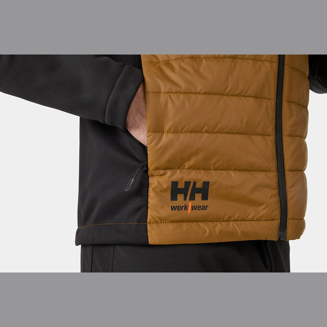 Helly Hansen Oxford Hybrid PrimaLoft Insulated Recycled Content Jacket 73370 Saddle/Black — Product Detail 302 