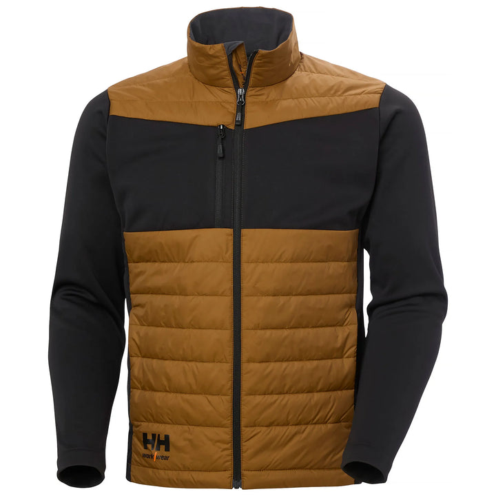Helly Hansen Oxford Hybrid PrimaLoft Insulated Recycled Content Jacket 73370 Saddle/Black — Hero 