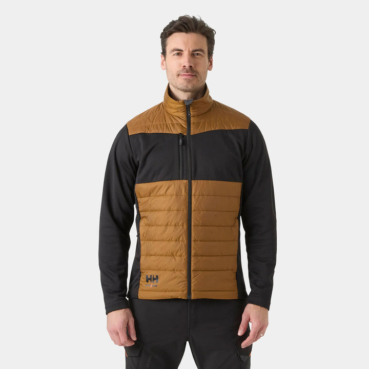 Helly Hansen Oxford Hybrid PrimaLoft Insulated Recycled Content Jacket 73370 Saddle/Black — Worn on Site 