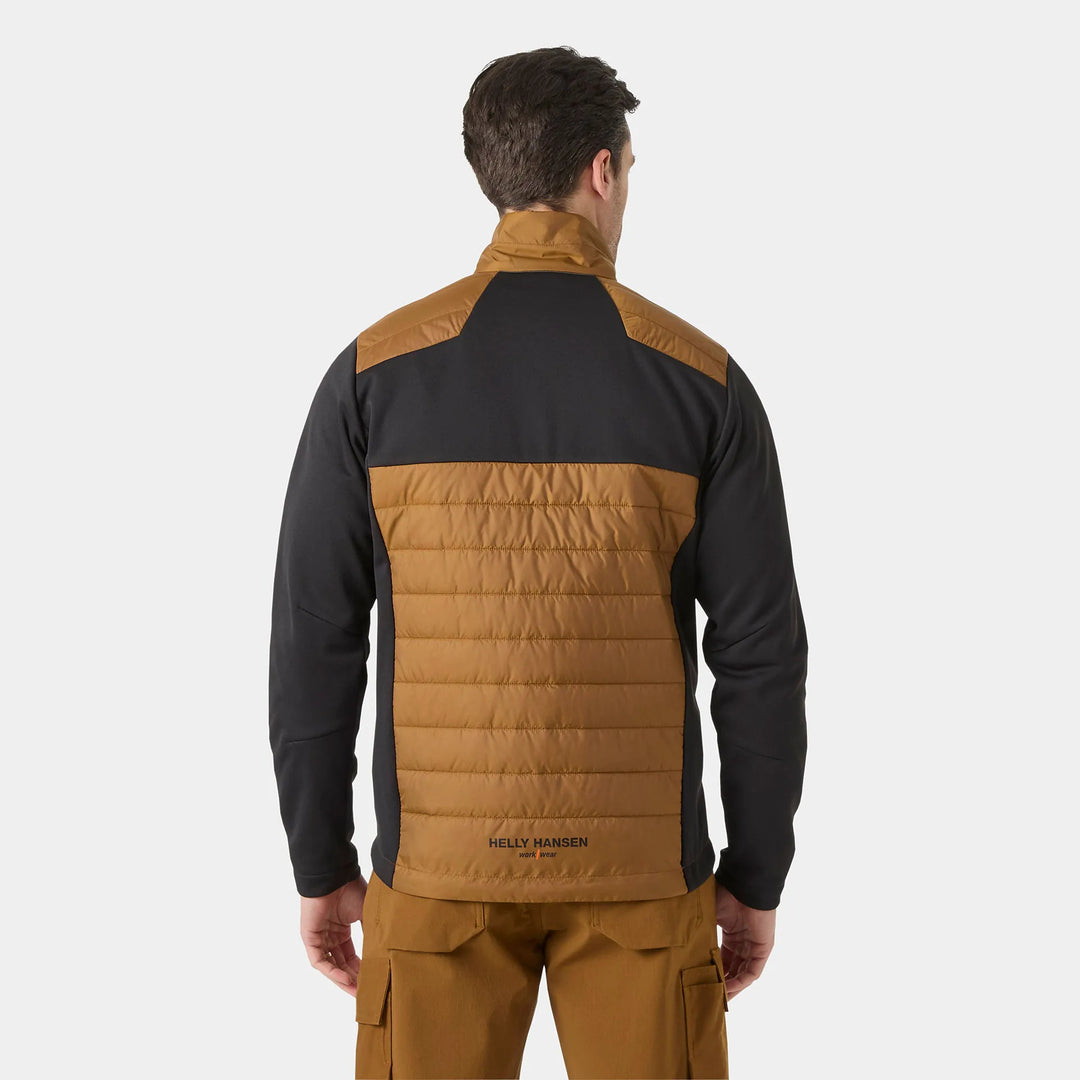 Helly Hansen Oxford Hybrid PrimaLoft Insulated Recycled Content Jacket 73370 Saddle/Black — Worn on Site 