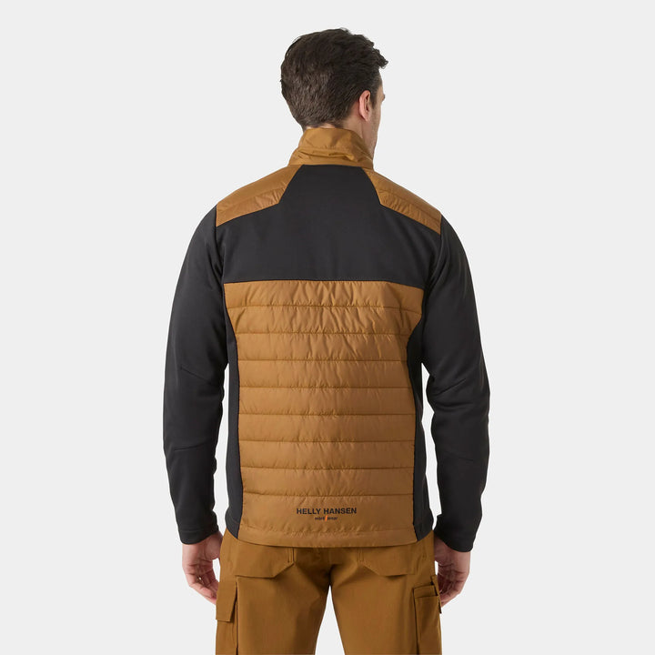 Helly Hansen Oxford Hybrid PrimaLoft Insulated Recycled Content Jacket 73370 Saddle/Black — Worn on Site 