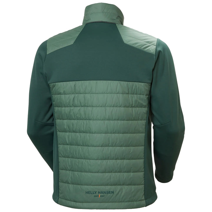 Helly Hansen Oxford Hybrid PrimaLoft Insulated Recycled Content Jacket 73370 Spruce/Darkest Spruce — Back View 