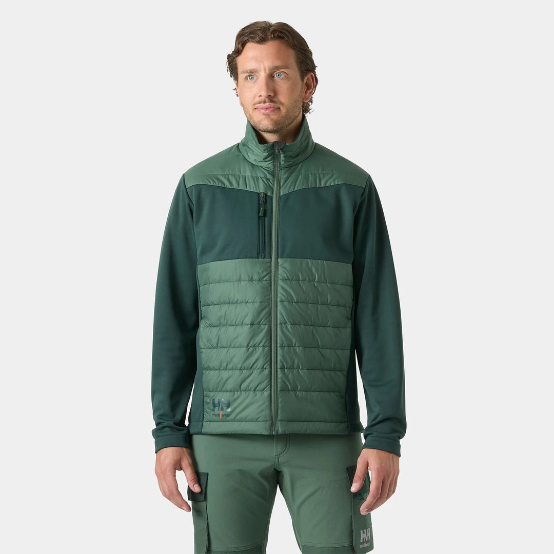 Helly Hansen Oxford Hybrid PrimaLoft Insulated Recycled Content Jacket 73370 Spruce/Darkest Spruce — Worn on Site 