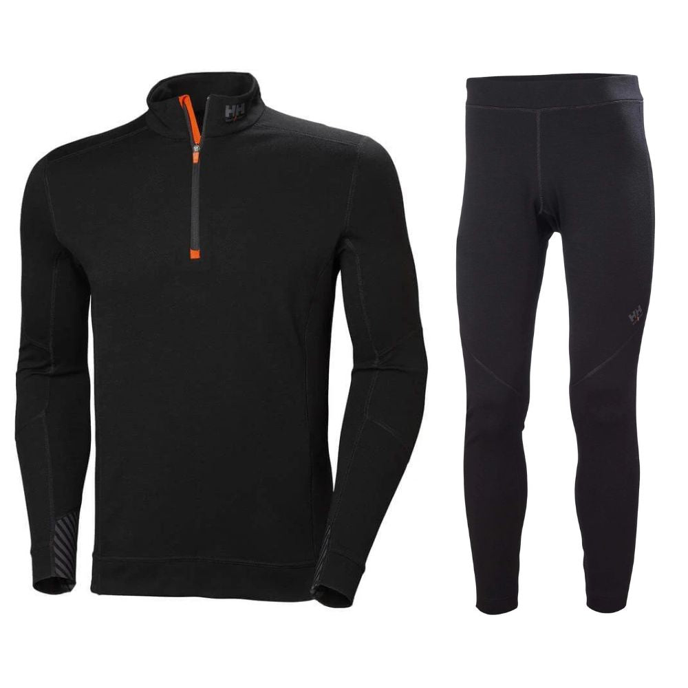 Helly Hansen Special Offer Lifa Merino Half Zip Baselayer Deal Helly Hansen 75107 Half Zip Long Sleeve Baselayer Shirt And 75506 Trousers Set Black 