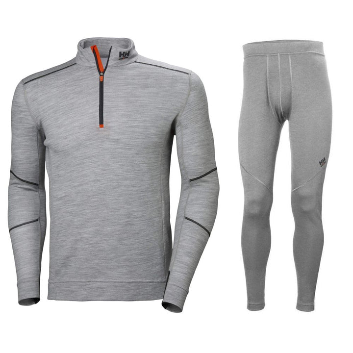 Helly Hansen Special Offer Lifa Merino Half Zip Baselayer Deal Helly Hansen 75107 Half Zip Long Sleeve Baselayer Shirt And 75506 Trousers Set Grey Melange 