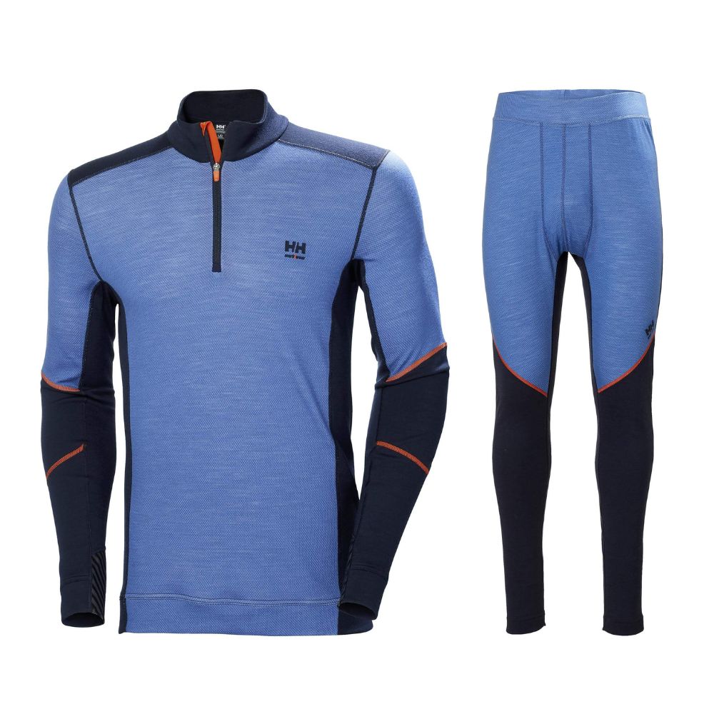 Helly Hansen Special Offer Lifa Merino Half Zip Baselayer Deal Helly Hansen 75107 Half Zip Long Sleeve Baselayer Shirt And 75506 Trousers Set Navy Stone Blue 