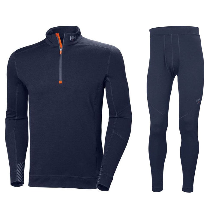 Helly Hansen Special Offer Lifa Merino Half Zip Baselayer Deal Helly Hansen 75107 Half Zip Long Sleeve Baselayer Shirt And 75506 Trousers Set Navy 
