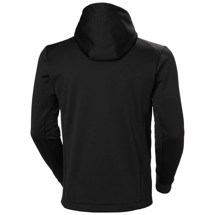Helly Hansen Tech Hooded Recycled Content Midlayer Jacket 79232 Black — Back View 