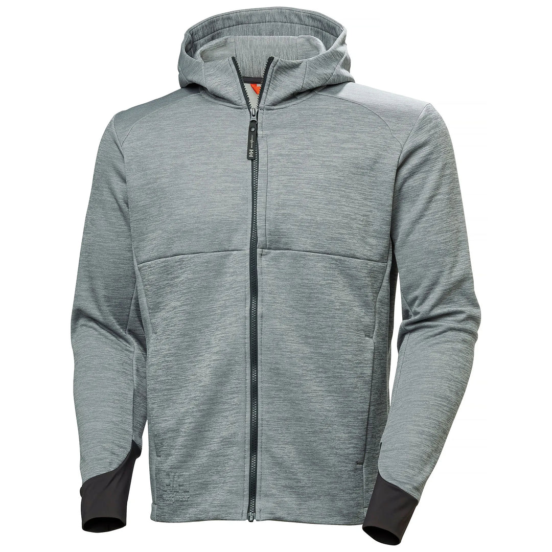 Helly Hansen Tech Hooded Recycled Content Midlayer Jacket 79232 Grey Melange — Hero 