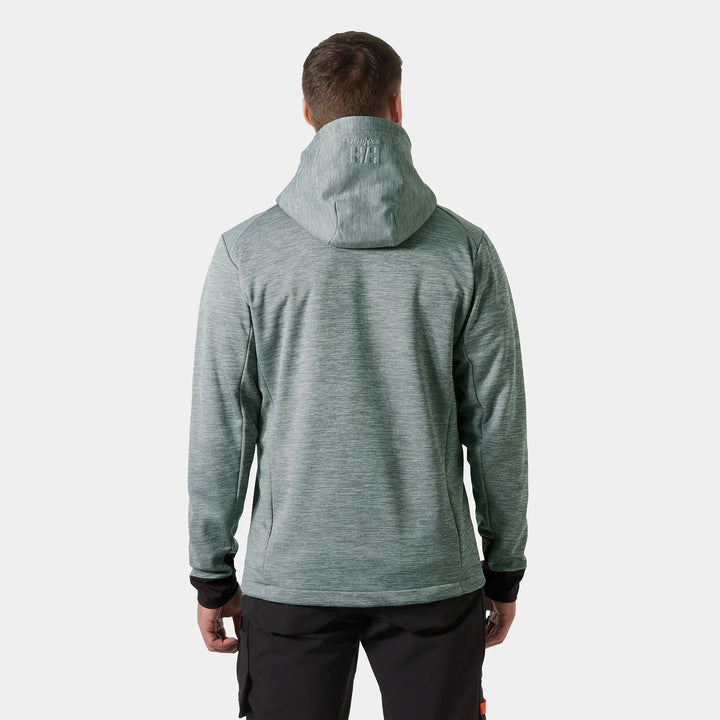 Helly Hansen Tech Hooded Recycled Content Midlayer Jacket 79232 Grey Melange — Worn on Site 