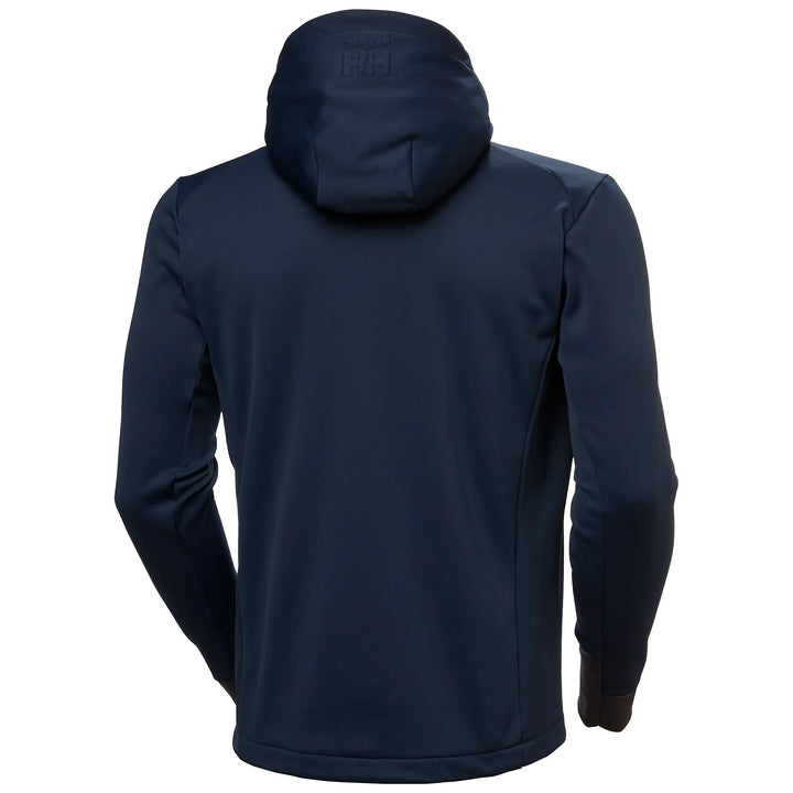 Helly Hansen Tech Hooded Recycled Content Midlayer Jacket 79232 Navy — Back View 