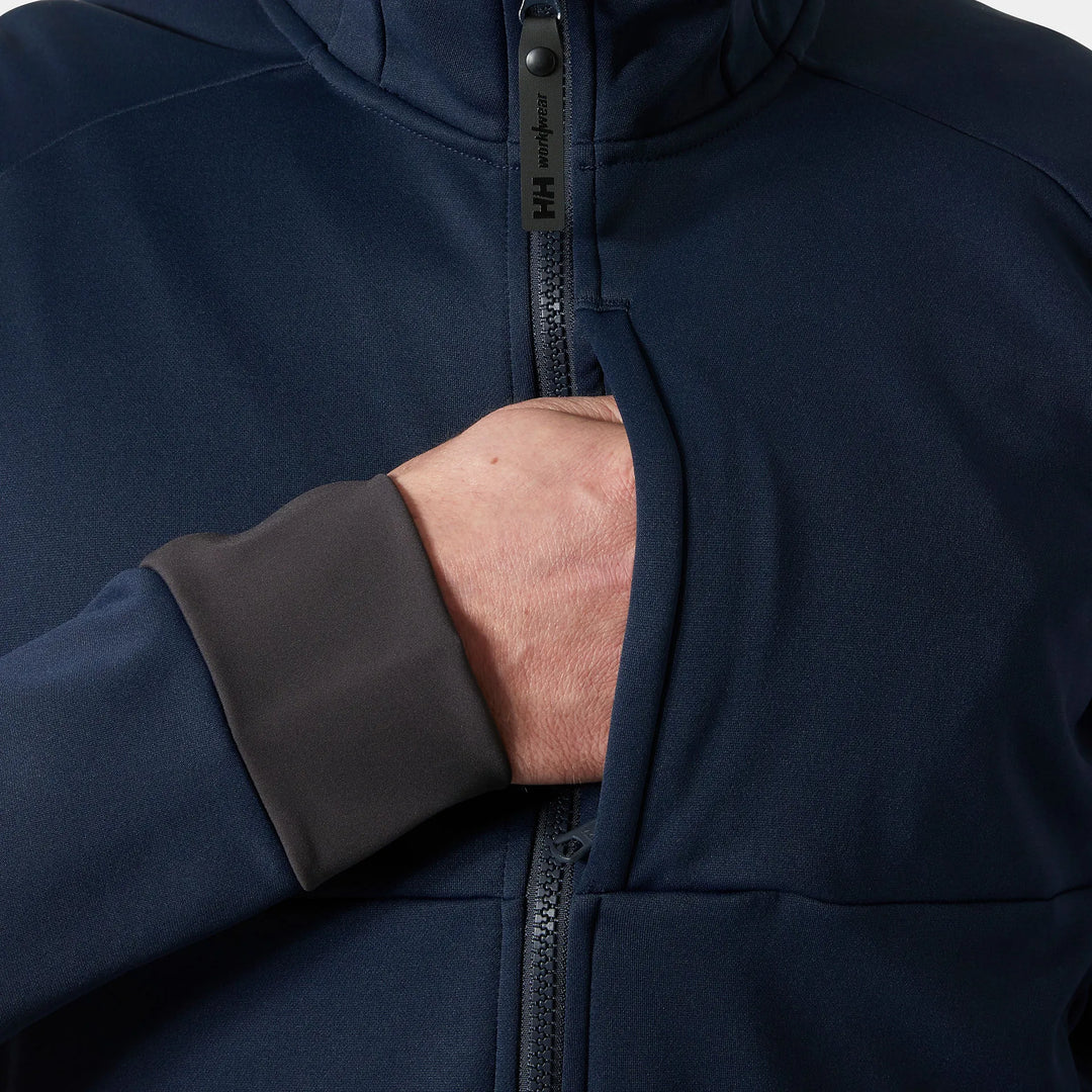 Helly Hansen Tech Hooded Recycled Content Midlayer Jacket 79232 Navy — Product Detail 302 