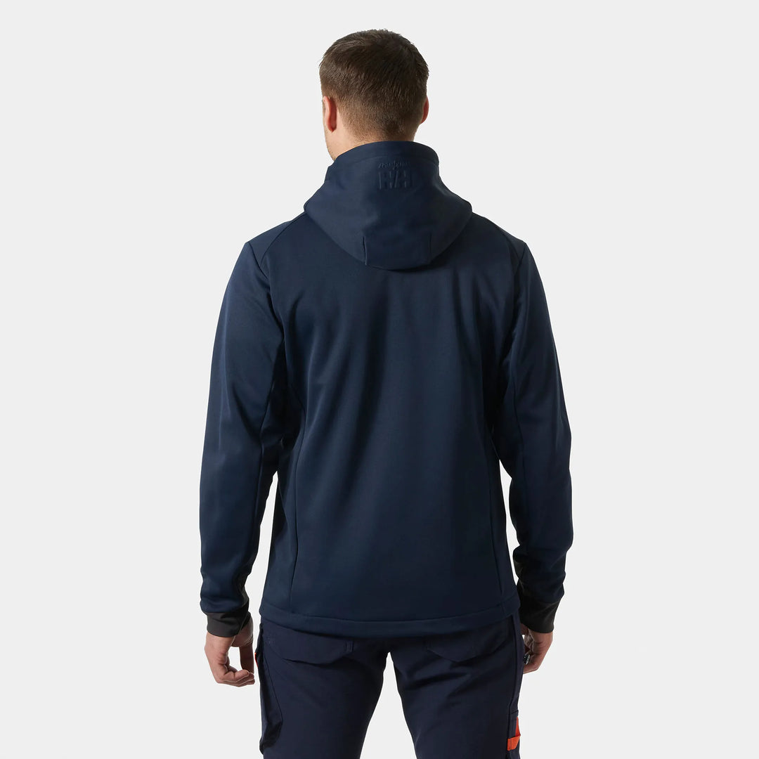 Helly Hansen Tech Hooded Recycled Content Midlayer Jacket 79232 Navy — Worn on Site 