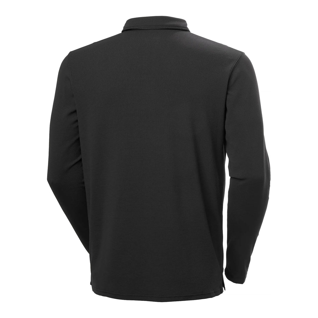 Helly Hansen Tech Longsleeve Polo 79250 Black — Back View 