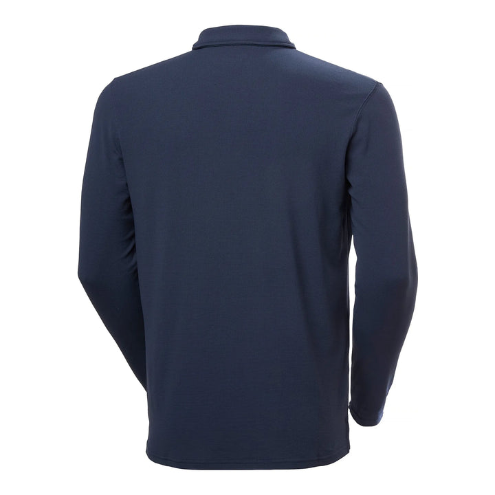 Helly Hansen Tech Longsleeve Polo 79250 Navy — Back View 