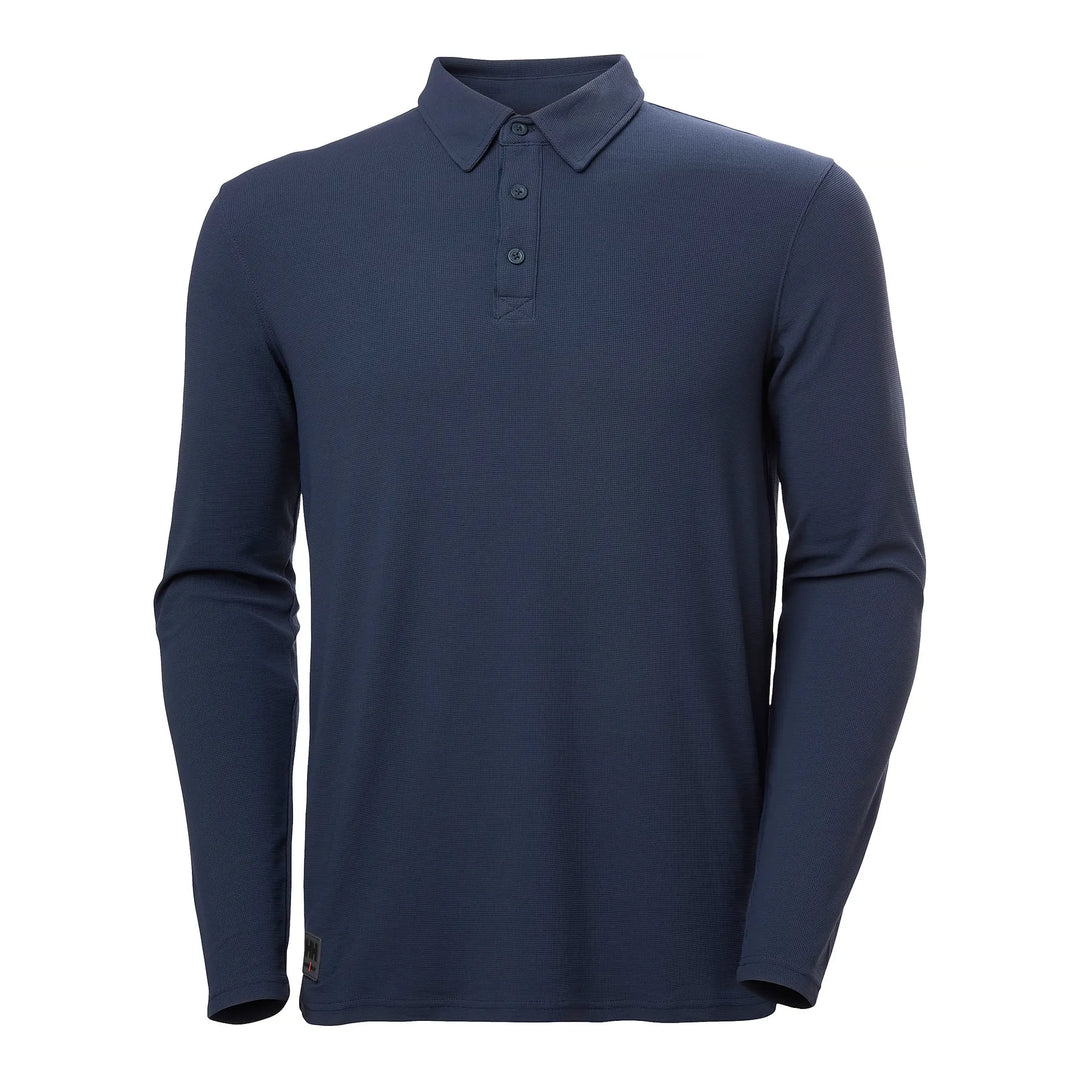 Helly Hansen Tech Longsleeve Polo 79250 Navy — Hero 