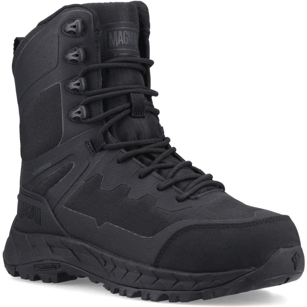 Magnum Ultima Pro 8.0 Waterproof Side-Zip Lightweight Uniform Boots Black 1#colour_black