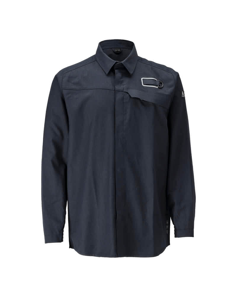 Mascot 21504-508 Multi-Protective Arc and Flame Retardant Modern Fit Shirt Front #colour_dark-navy-blue