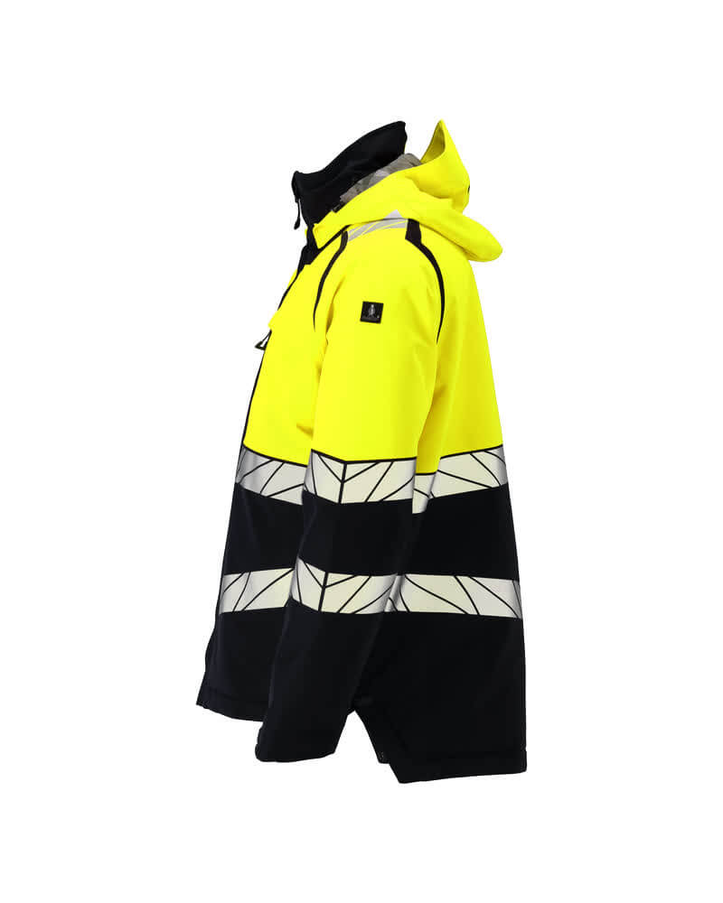 Mascot 25035-231 Hi-Vis Climascot-Lined Insulated Breathable Windproof Water-Repellent Winter Jacket Right #colour_black-hi-vis-yellow