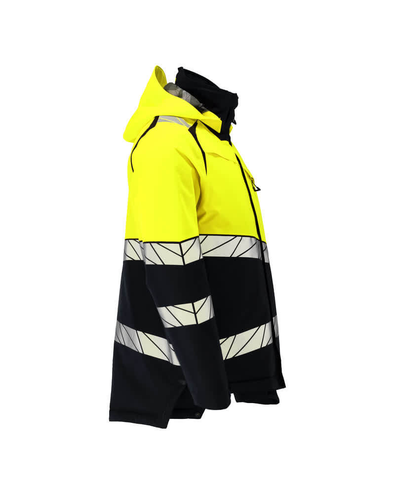 Mascot 25035-231 Hi-Vis Climascot-Lined Insulated Breathable Windproof Water-Repellent Winter Jacket Left #colour_black-hi-vis-yellow
