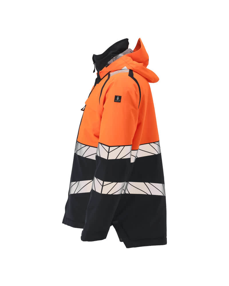 Mascot 25035-231 Hi-Vis Climascot-Lined Insulated Breathable Windproof Water-Repellent Winter Jacket Right #colour_dark-navy-blue-hi-vis-orange