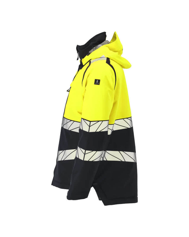 Mascot 25035-231 Hi-Vis Climascot-Lined Insulated Breathable Windproof Water-Repellent Winter Jacket Right #colour_dark-navy-blue-hi-vis-yellow