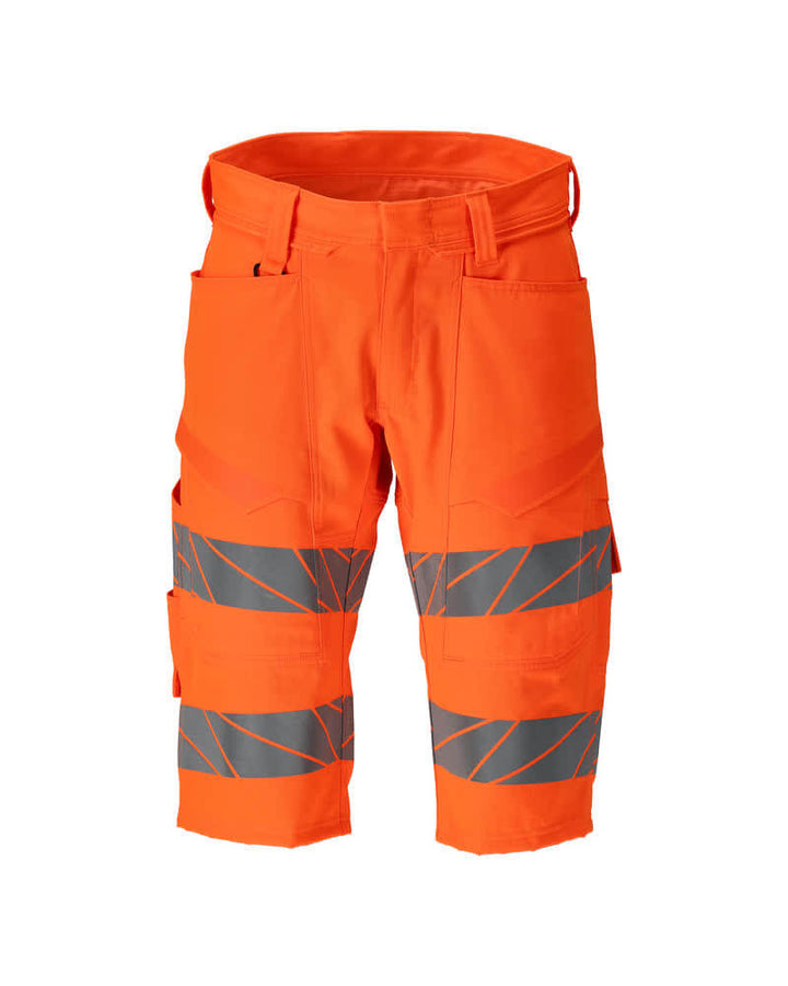 Mascot 25049-236 Hi-Vis Ripstop Shorts with Stretch Zones (Holster Pocket Compatible) Front #colour_hi-vis-orange