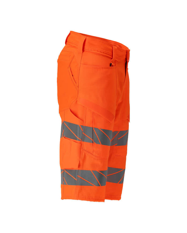 Mascot 25049-236 Hi-Vis Ripstop Shorts with Stretch Zones (Holster Pocket Compatible) Left #colour_hi-vis-orange
