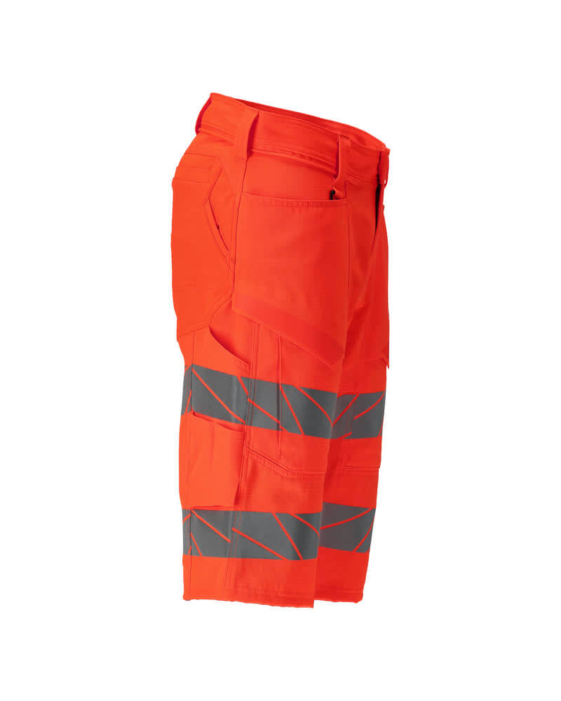 Mascot 25049-236 Hi-Vis Ripstop Shorts with Stretch Zones (Holster Pocket Compatible) Left #colour_hi-vis-red
