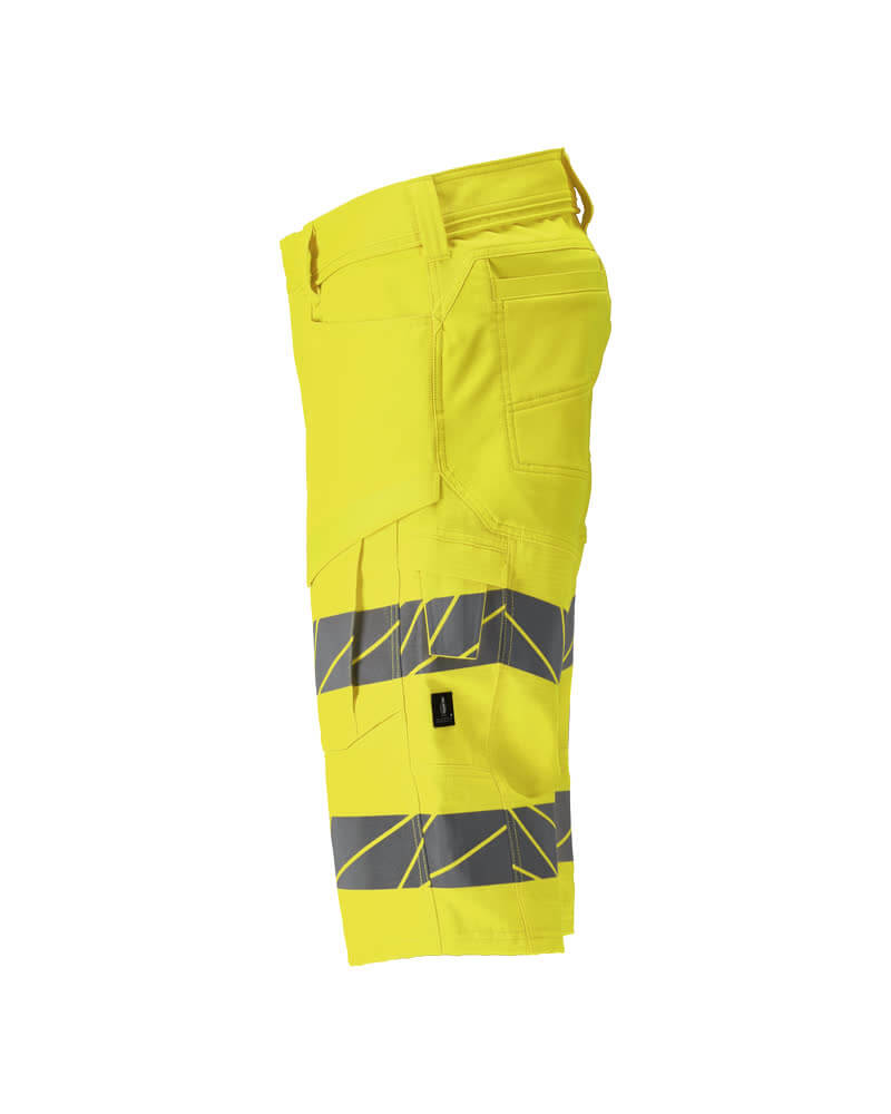 Mascot 25049-236 Hi-Vis Ripstop Shorts with Stretch Zones (Holster Pocket Compatible) Right #colour_hi-vis-yellow
