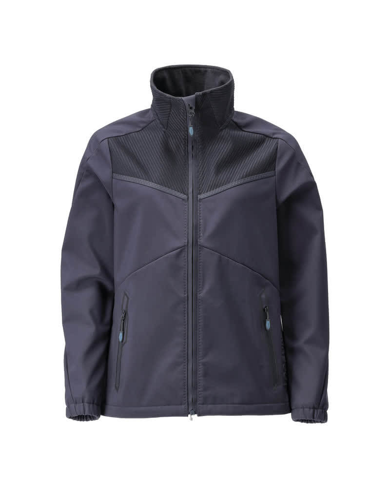 Mascot 25312-649 Ladies Breathable Windproof Water-Repellent Softshell Jacket Front #colour_dark-navy-blue