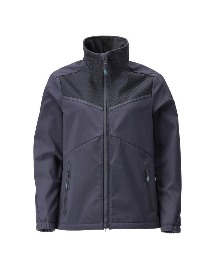 Mascot 25312-649 Ladies Breathable Windproof Water-Repellent Softshell Jacket Front #colour_dark-navy-blue