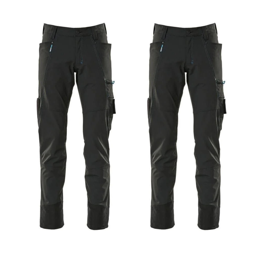 Mascot Advanced 4 Way Stretch Trousers 17279 311 Mens Twin Pack Deal 1 Black