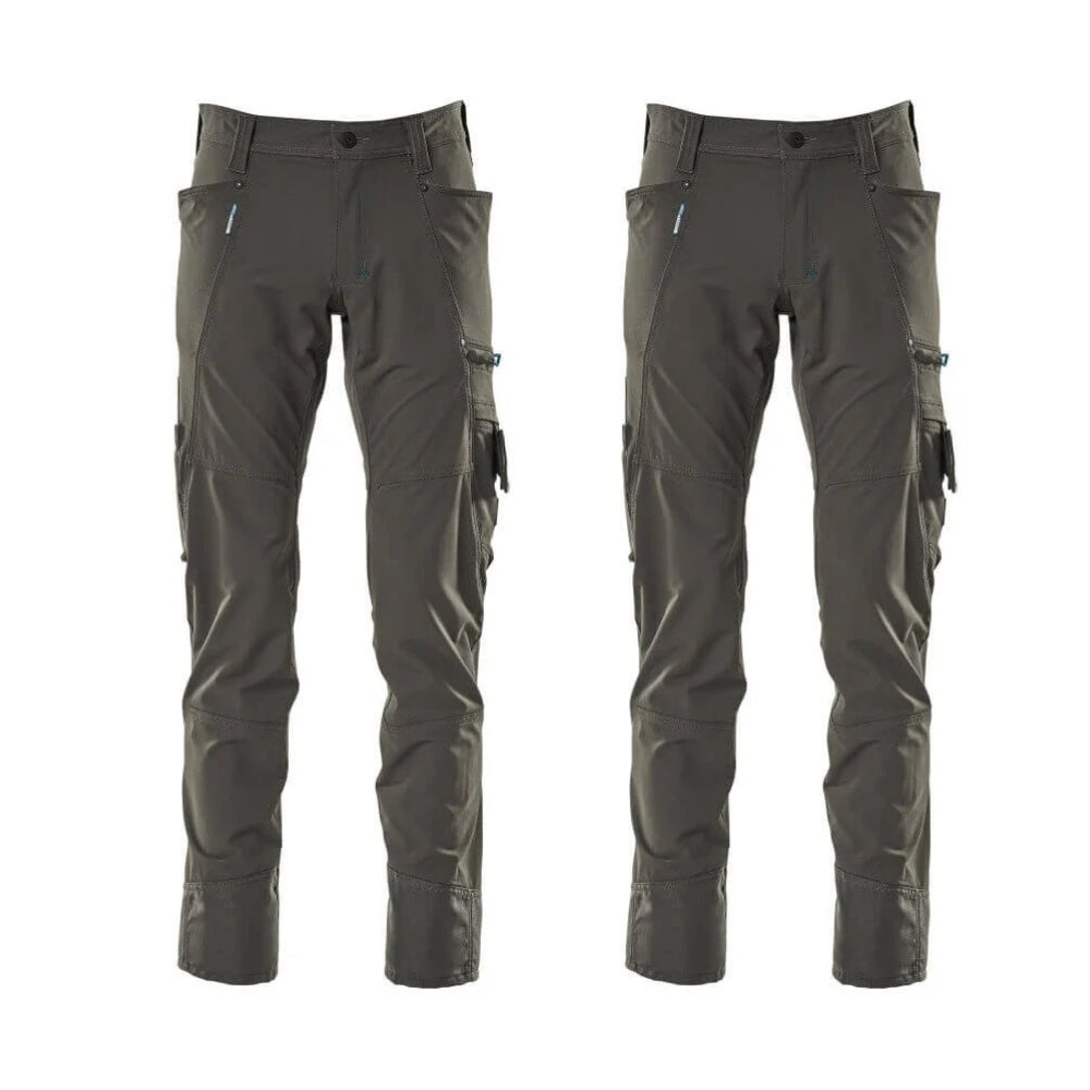 Mascot Advanced 4 Way Stretch Trousers 17279 311 Mens Twin Pack Deal 1 Dark Anthracite Grey