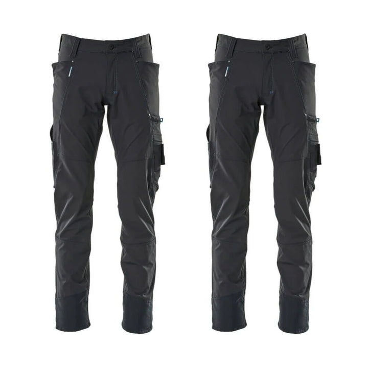 Mascot Advanced 4 Way Stretch Trousers 17279 311 Mens Twin Pack Deal 2 Dark Navy Blue