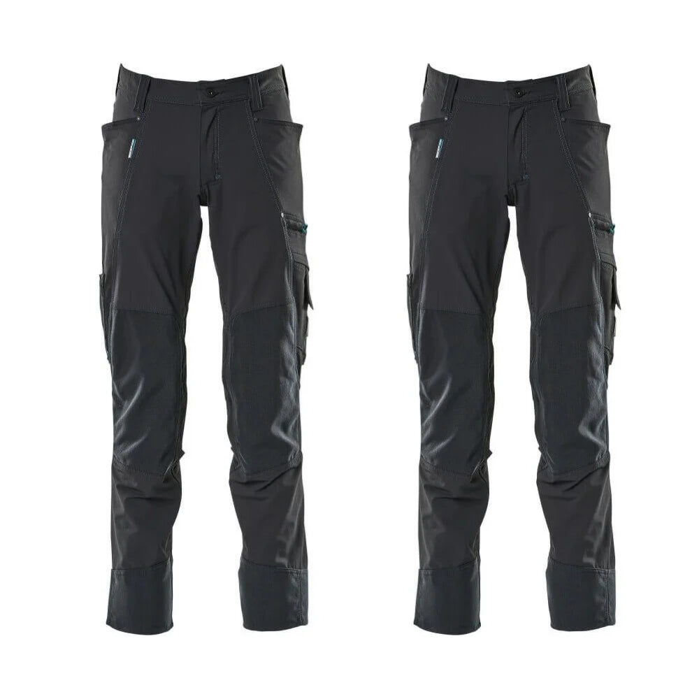 Mascot Advanced Trousers 4 Way Stretch Kneepad Pockets 17179 311 Mens Twin Pack Deal 2 Dark Navy Blue