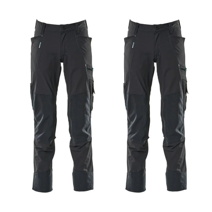 Mascot Advanced Trousers 4 Way Stretch Kneepad Pockets 17179 311 Mens Twin Pack Deal 2 Dark Navy Blue