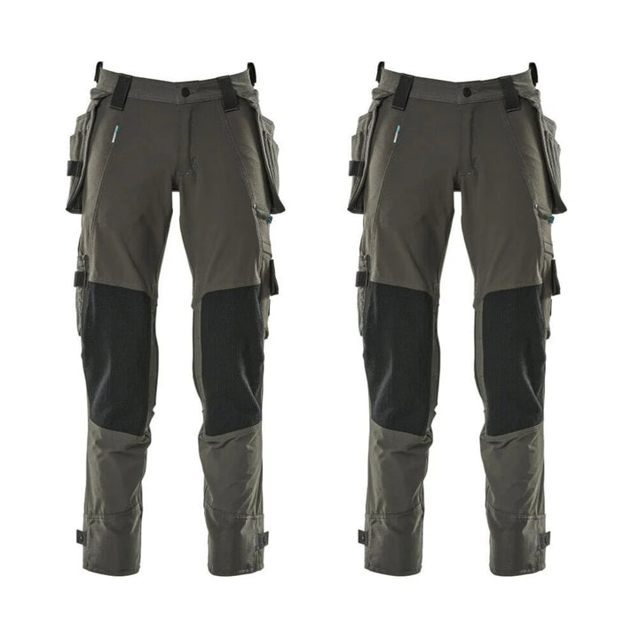 Mascot Advanced Work Trousers 17031 311 Mens Twin Pack Deal 1 Dark Anthracite Grey