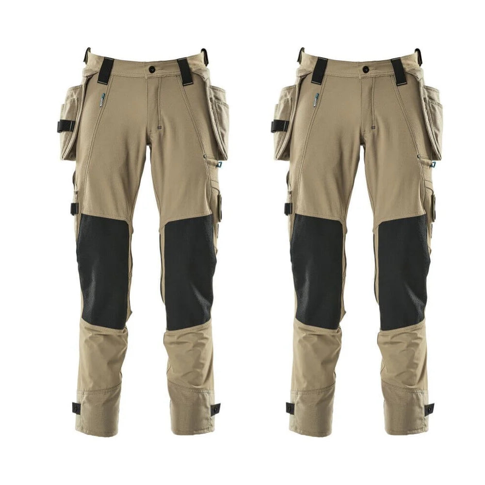 Mascot Advanced Work Trousers 17031 311 Mens Twin Pack Deal 3 Light Khaki