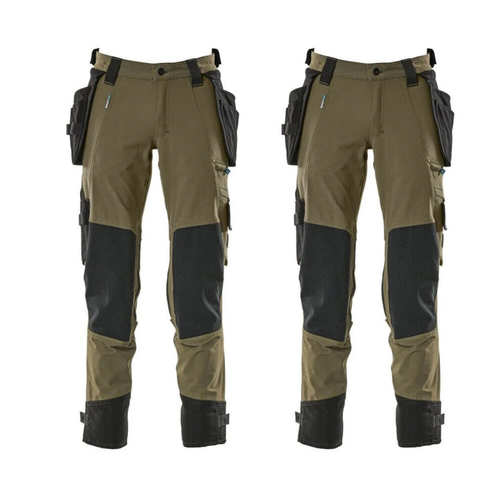 Mascot Advanced Work Trousers 17031 311 Mens Twin Pack Deal 3 Moss Green