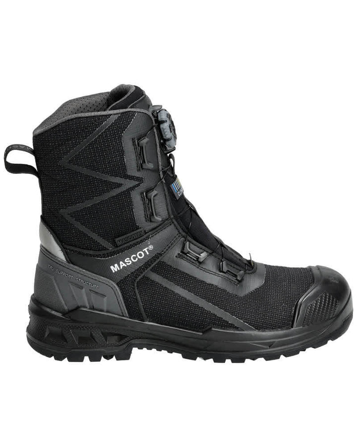 Mascot F1104-938 Waterproof Breathable Cold Insulated S7S BOA ESD Aluminium Toe Cap Winter Safety Boots Front #colour_black