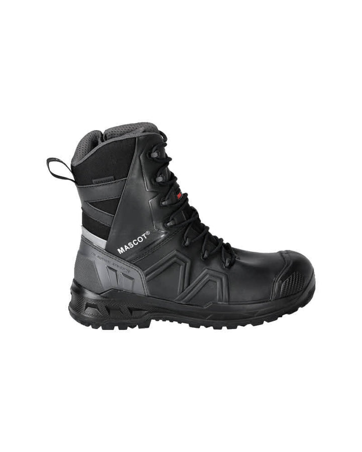 Mascot F1107-902 Highly Durable S7S ESD Cold and Heat Insulated Aluminum Toe Cap Leather Winter Safety Boots with Laces and Zip Front #colour_black