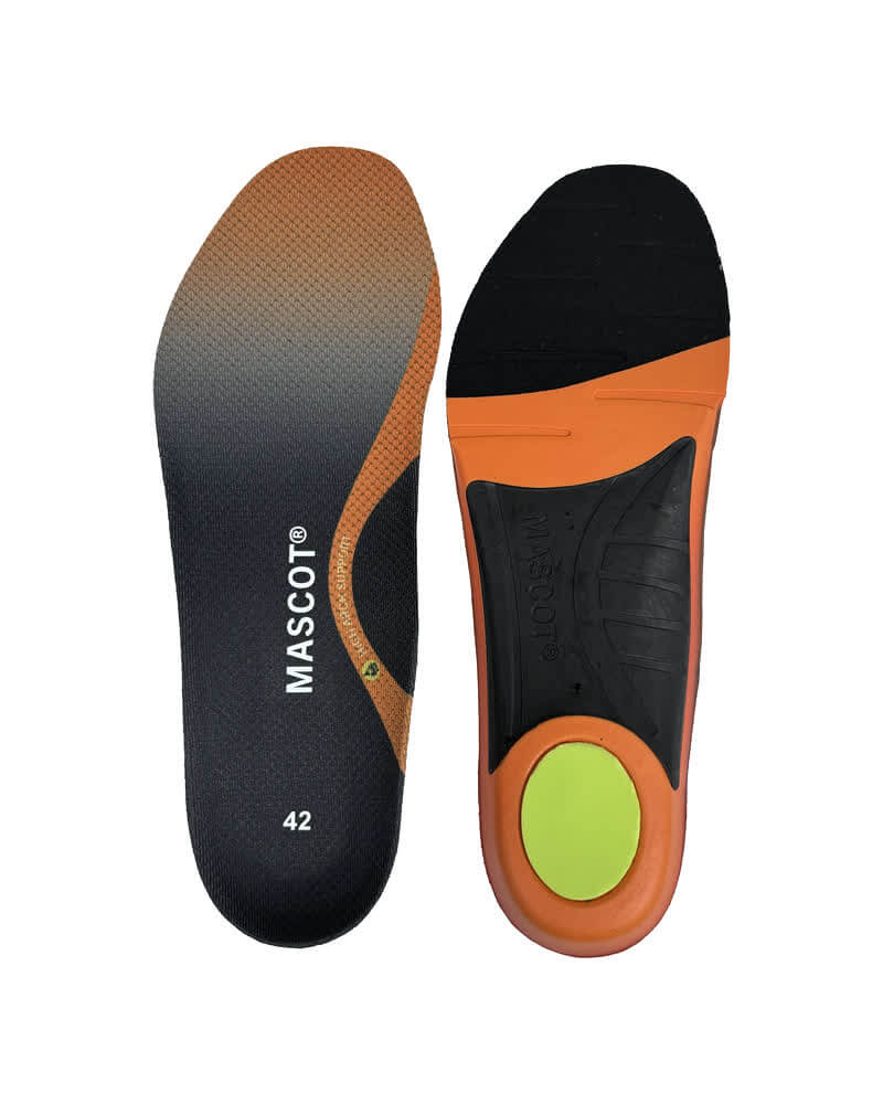Mascot Ft102-276 High Arch Support Shock Absorption Moisture-Wicking Insoles Front #colour_black