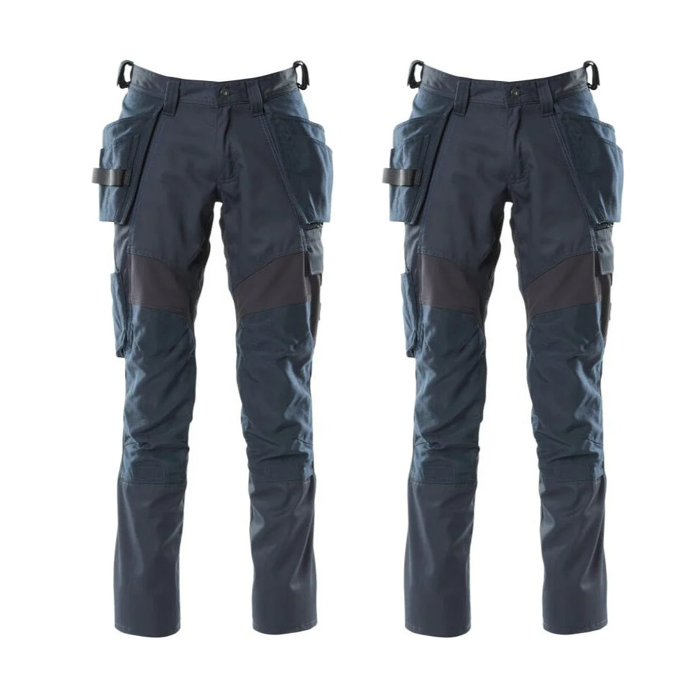 Mascot Stretch Work Trousers 18531442 Accelerate Mens Twin Pack Deal Dark Navy Blue